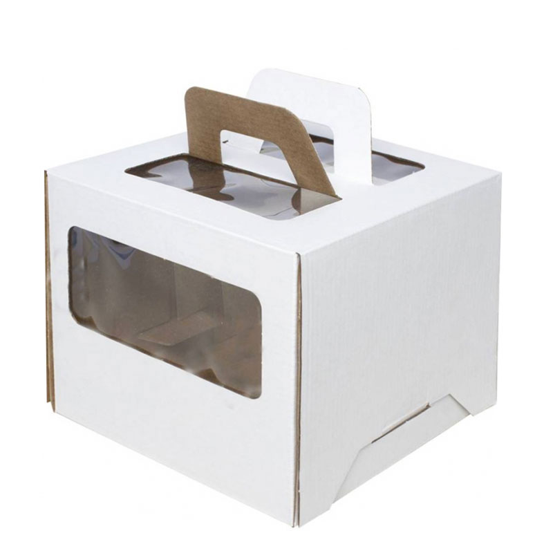 Коробка для торта, 240х240х200мм, с окном и ручками (упаковка 25шт.). Лавка кондитера - магазин для кондитеров и любителей сладкого творчества.