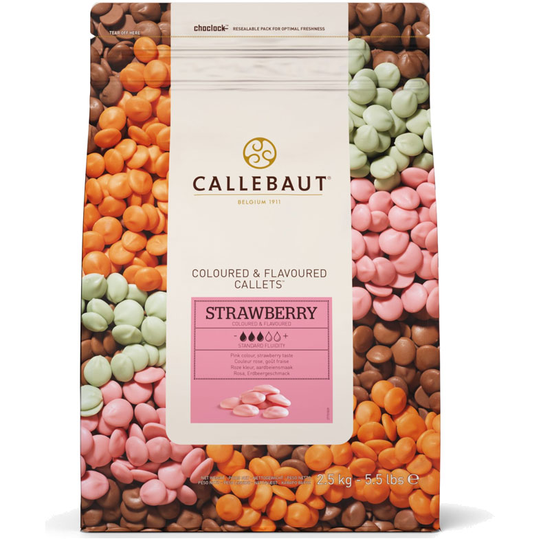 картинка Шоколад со вкусом Клубники Callebaut (Бельгия), 29% какао, 2,5кг. от магазина Лавка кондитера. Магазин для кондитеров и любителей сладкого творчества