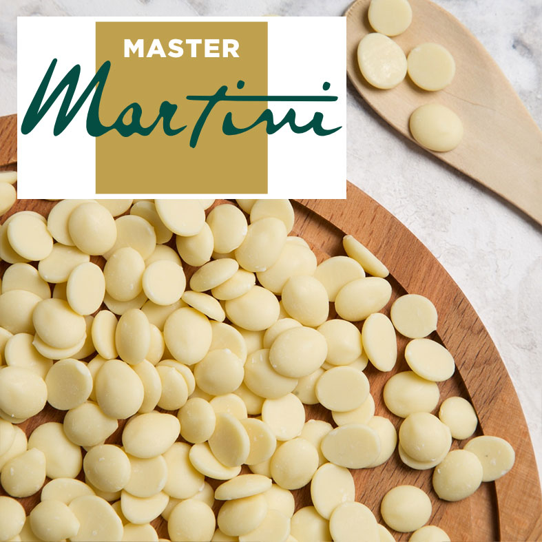 картинка Шоколад белый Ariba Master Martini (Италия), 31% какао, 1кг. от магазина Лавка кондитера. Магазин для кондитеров и любителей сладкого творчества