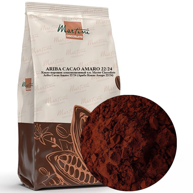 картинка Какао-порошок алкализованный Ariba Cacao Amaro, жироность 22-24%, 250гр. от магазина Лавка кондитера. Магазин для кондитеров и любителей сладкого творчества