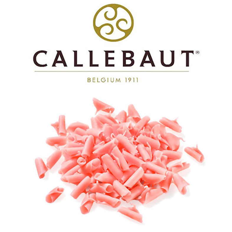 Шоколадная стружка Розовая Callebaut, 100гр.. Лавка кондитера - магазин для кондитеров и любителей сладкого творчества.