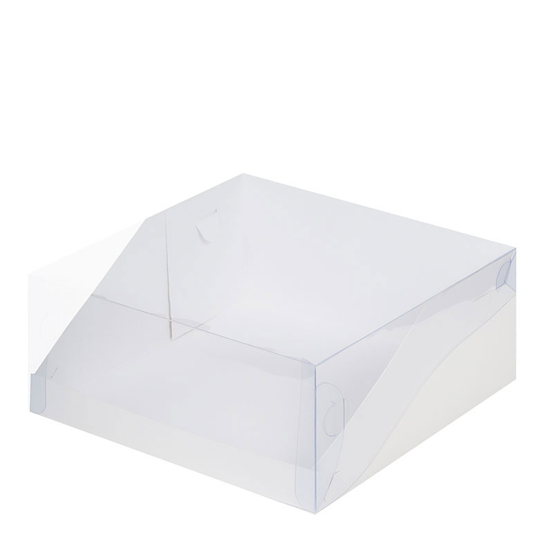 Коробка для торта, 235х235х100мм, с прозрачной крышкой. Лавка кондитера - магазин для кондитеров и любителей сладкого творчества.
