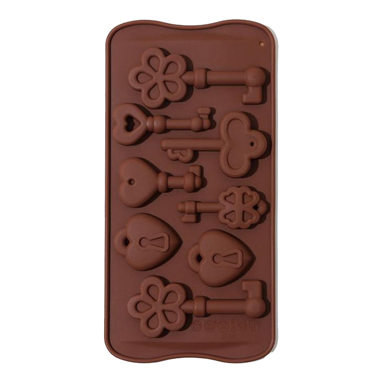 Форма силиконовая для шоколада и карамели Ключики, 8 ячеек, 21x10см.. Лавка кондитера - магазин для кондитеров и любителей сладкого творчества.