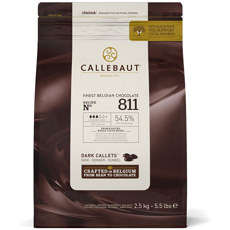 картинка Шоколад тёмный Callebaut (Бельгия), 54,5% какао, 2,5кг. от магазина Лавка кондитера. Магазин для кондитеров и любителей сладкого творчества