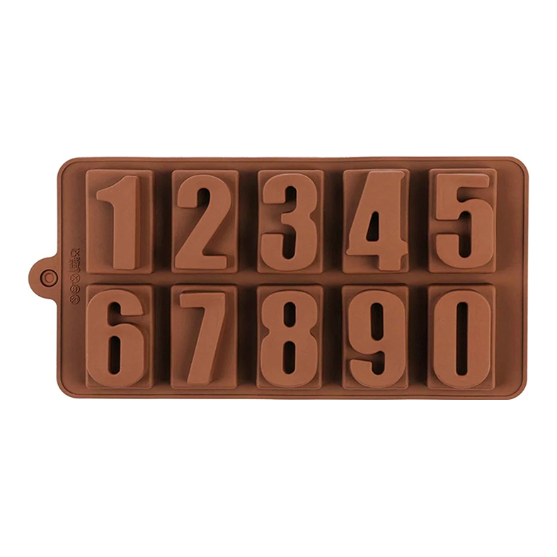 Форма силиконовая для шоколада и карамели Цифры, 20,5x11см.. Лавка кондитера - магазин для кондитеров и любителей сладкого творчества.
