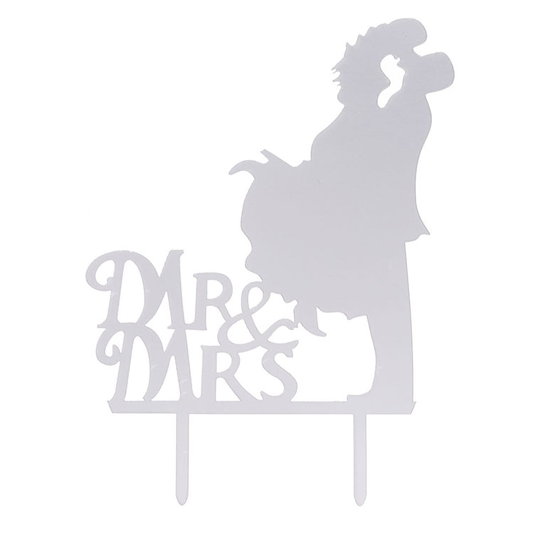 Топпер акриловый Пара (Mr&Mrs), зеркальный, серебряный. Лавка кондитера - магазин для кондитеров и любителей сладкого творчества.