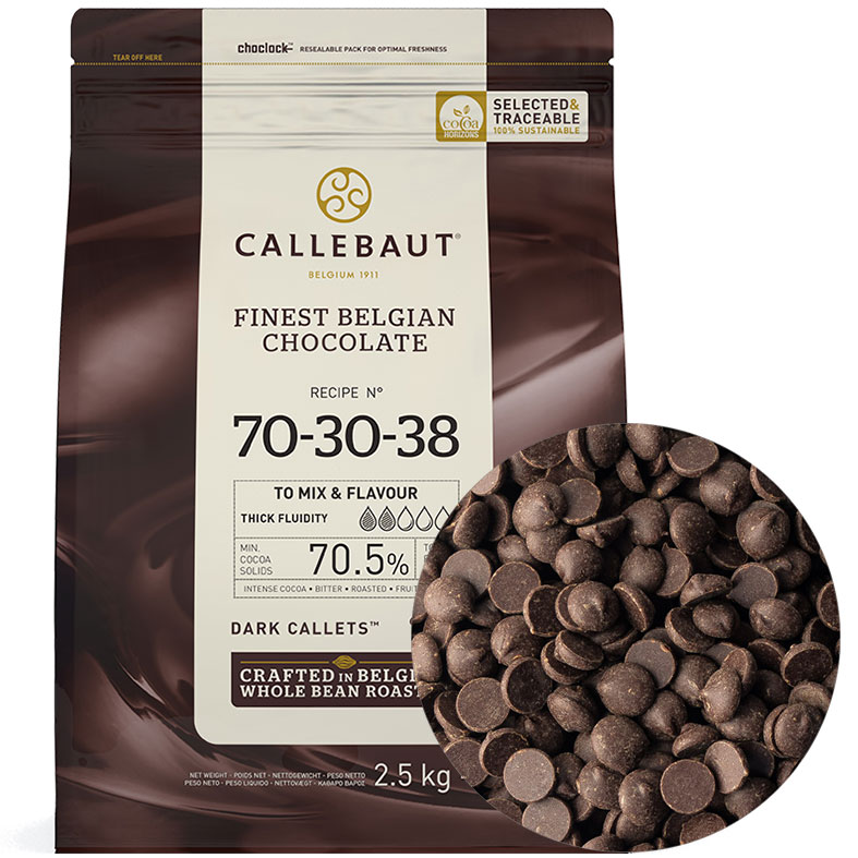 картинка Шоколад горький Callebaut (Бельгия), 70,5% какао, 500гр. от магазина Лавка кондитера. Магазин для кондитеров и любителей сладкого творчества