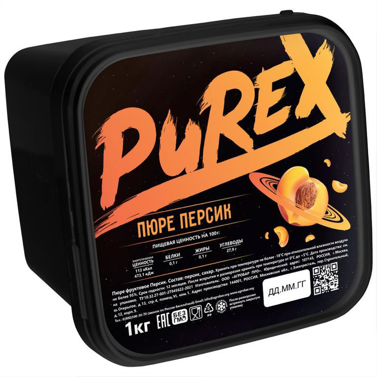 картинка Пюре замороженное Purex Персик, 1кг. от магазина Лавка кондитера. Магазин для кондитеров и любителей сладкого творчества