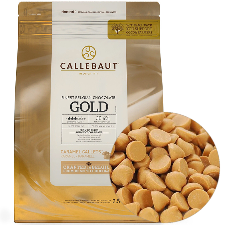 картинка Шоколад карамелизованный Callebaut Gold (Бельгия), 30,4% какао, 250гр. от магазина Лавка кондитера. Магазин для кондитеров и любителей сладкого творчества