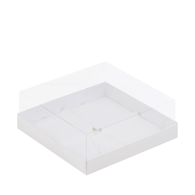 Коробка для тартов и муссовых пирожных, 4 ячейки, 190x190x80мм, белая. Лавка кондитера - магазин для кондитеров и любителей сладкого творчества.